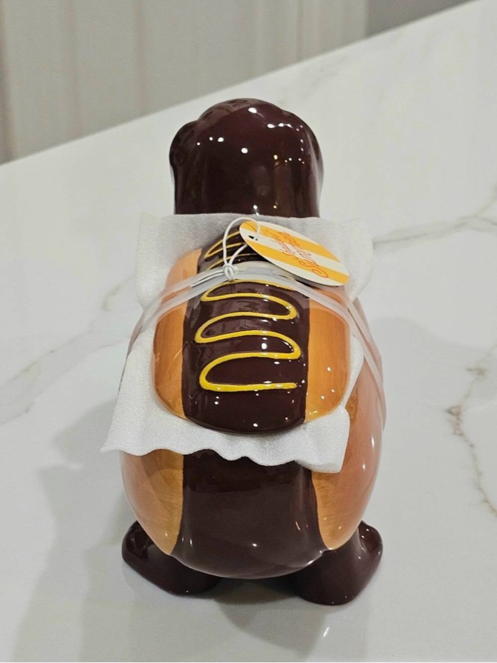 HOT DOG DACHSHUND CERAMIC COOKIE JAR - Picture 3 of 3